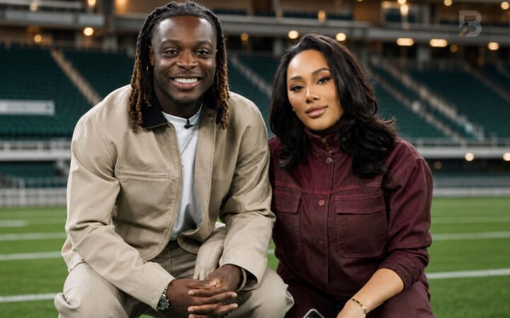 Jeremy Doku met zijn vrouw Shireen Raymond