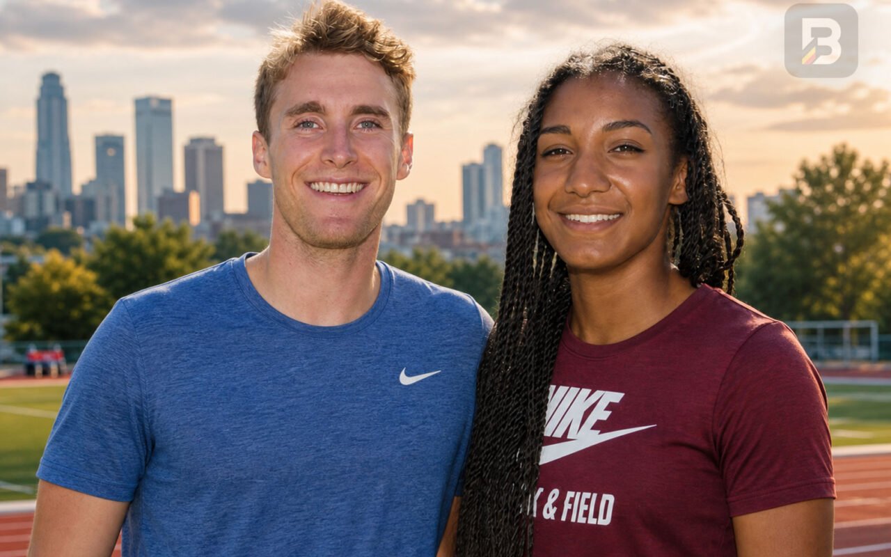 Nafi Thiam met coach Michael Van der Plaetsen